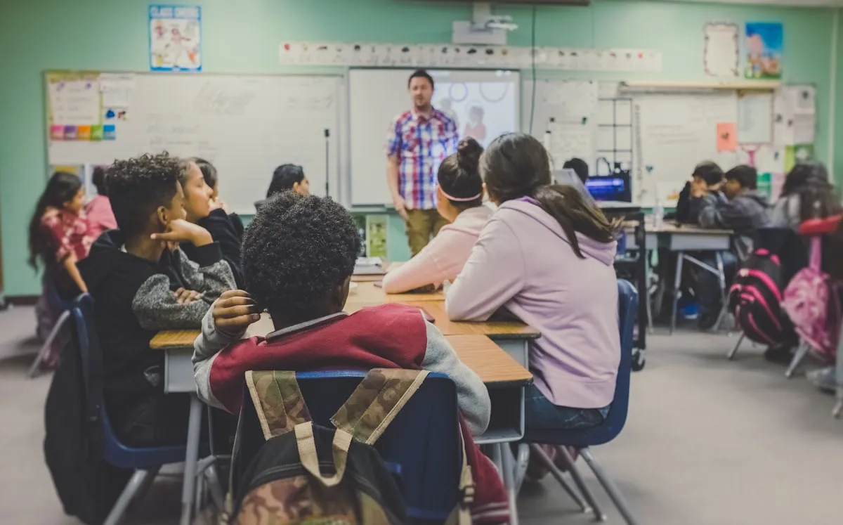 Middle-school students in class